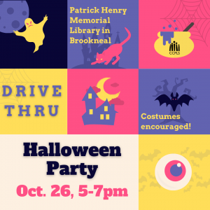 Drive Thru Halloween Party October 26, 5-7pm