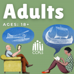 Summer reading adults (ages 18+) man in chair, woman sitting down, both reading