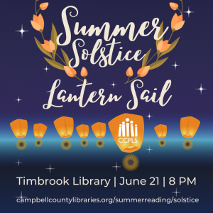 Click here for more information about our Summer Solstice Lantern Sail at the Timbrook Library on June 21 at 8 PM!