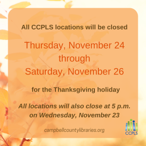 graphic for Thanksgiving holiday closing