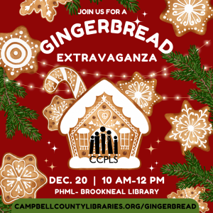 Click here for more info about our Gingerbread Extravaganza event at PHML on Dec. 20!