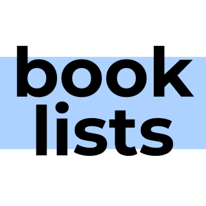 Blue box with the text "book lists."