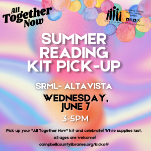 graphic for Summer Reading Kit Pick-Up at Altavista 2023