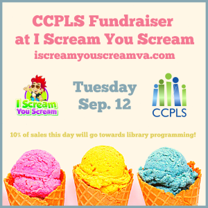 graphic for I Scream You Scream CCPLS fundraiser Sept 2023