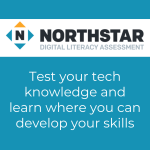 Logo for Northstar Digital Literacy with text "Test your tech knowledge and learn where you can develop your skills"