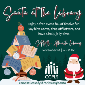 graphic for Santa at the LIbrary at Altavista
