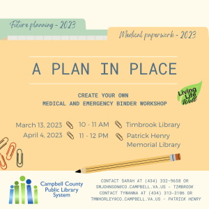 A Plan in Place - Brookneal @ Patrick Henry Memorial Library