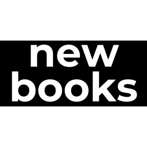 Text on a white background with a black highlight box. Text reads: "New books."