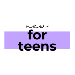 Text on a white background with a purple highlight box. Text reads: "New for teens."