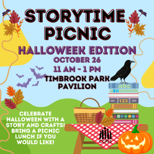 The Halloweek Edition of Storytime Picnic will take place on October 26 at 11am-1pm.
