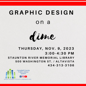 graphic about program Graphic Design on a Dime Nov 2023