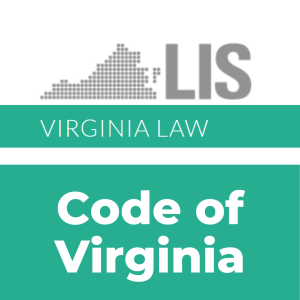 Logo for Virginia Law LIS, with text "Code of Virginia"