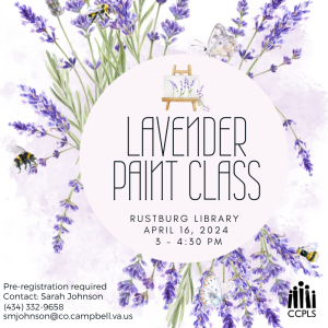 graphic for Lavender Paint Class Apri. 2024