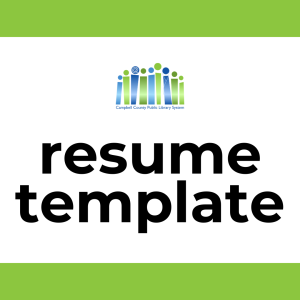 Green background with CCPLS logo and text "resume template"