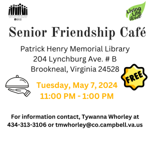 graphic for Senior Friendship Cafe May 2024