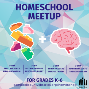 Homeschool Meetup for grades k-6, click for more info