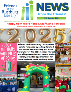 Friends of the Rustburg Library's 4th Quarter 2024 Newsletter Cover