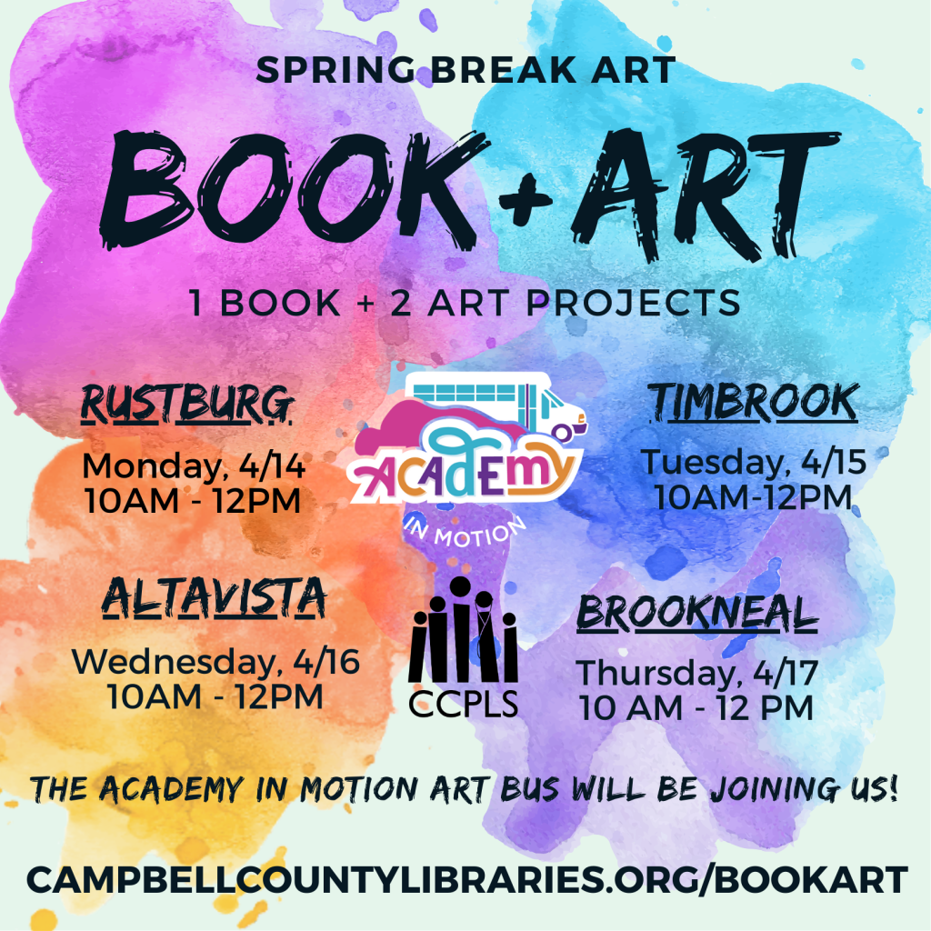 book+art for Spring Break 2025, click for details