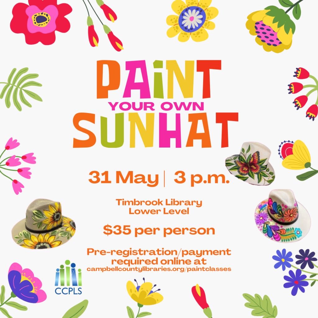Click for more info about our Paint Your Own Sunhat class. 