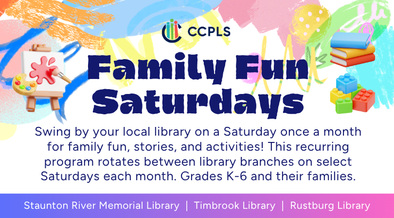 Click here for more info about Family Fun Saturdays at your local library!