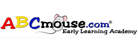 Logo for ABCmouse.com Early Learning Academy, with an image of a computer mouse with animal mouse characteristics