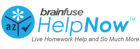 Logo for Brainfuse HelpNow, with text "Live Homework Help and So Much More"