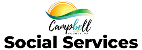 Logo for Campbell County with text "Social Services"