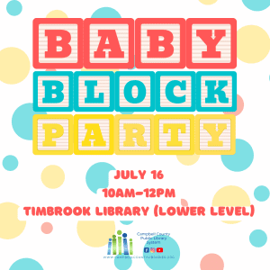 graphic for Baby Block Party July 16 2025
