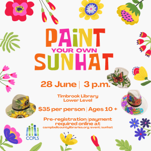 graphic for Paint Your Own Sunhat June 28 2025