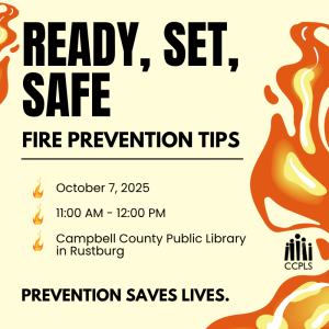 graphic for Ready, Set, Safe: Fire Prevention Tips on Oct. 7 2025