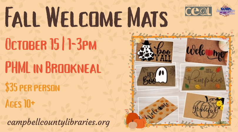 graphic for Fall Welcome Mats Class October 15 2025