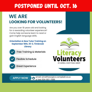 graphic for postponement of Orientation and New Tutor training