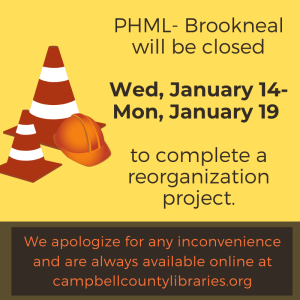 graphic for PHML closing Jan. 14 through Jan. 19, 2026