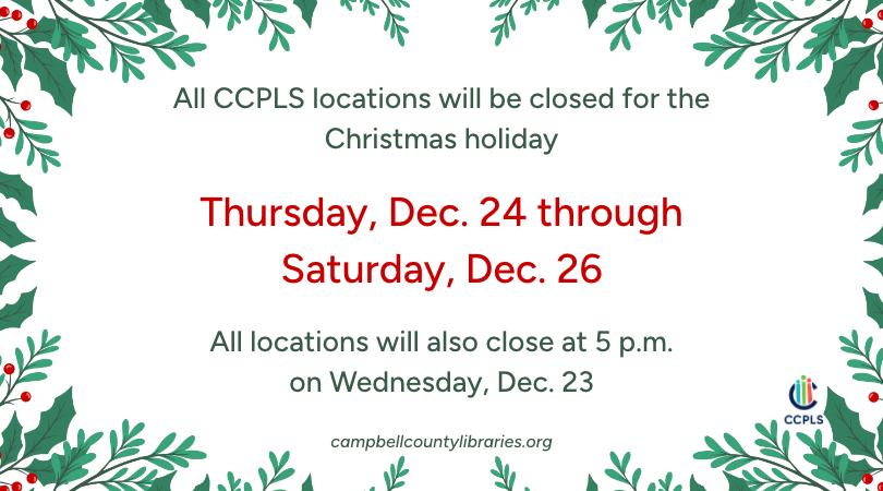 graphic for Christmas holiday closing 2026