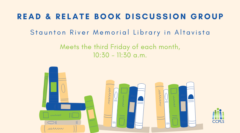 graphic for Read & Relate Book Discussion Group at SRML 2026