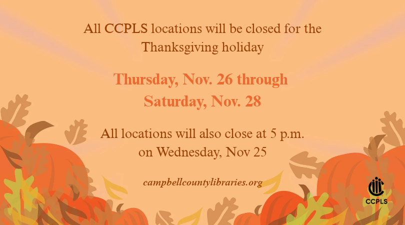 graphic for Thanksgiving holiday closing 2026