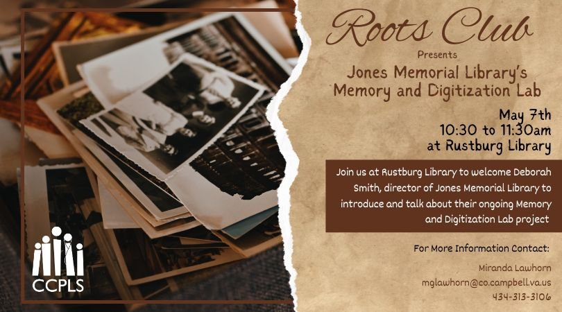 graphic for Roots Club on May 7 2026