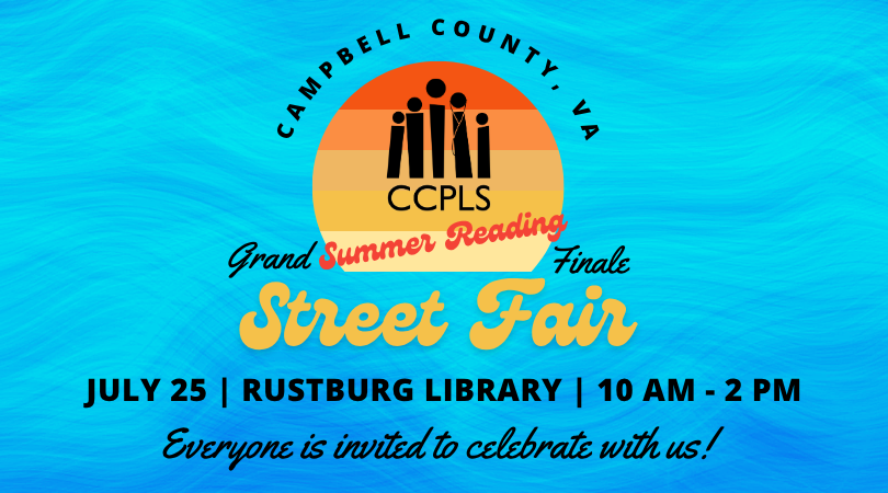 graphic for Summer Reading Grand Finale Street Fair July 25 2026