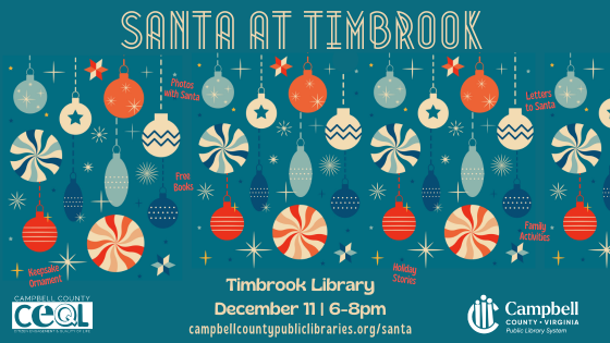 graphic for Santa at Timbrook Library December 11 2026