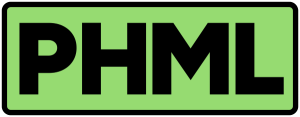 Green block with branch identification "PHML"