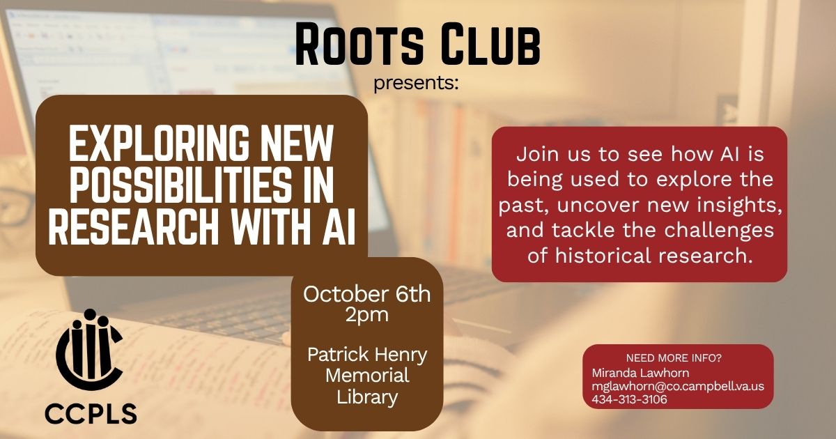 graphic for Roots Club October 6 2026
